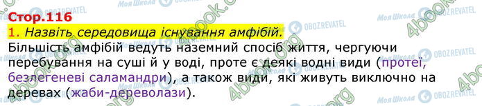 ГДЗ Біологія 7 клас сторінка Стр.116 (1)